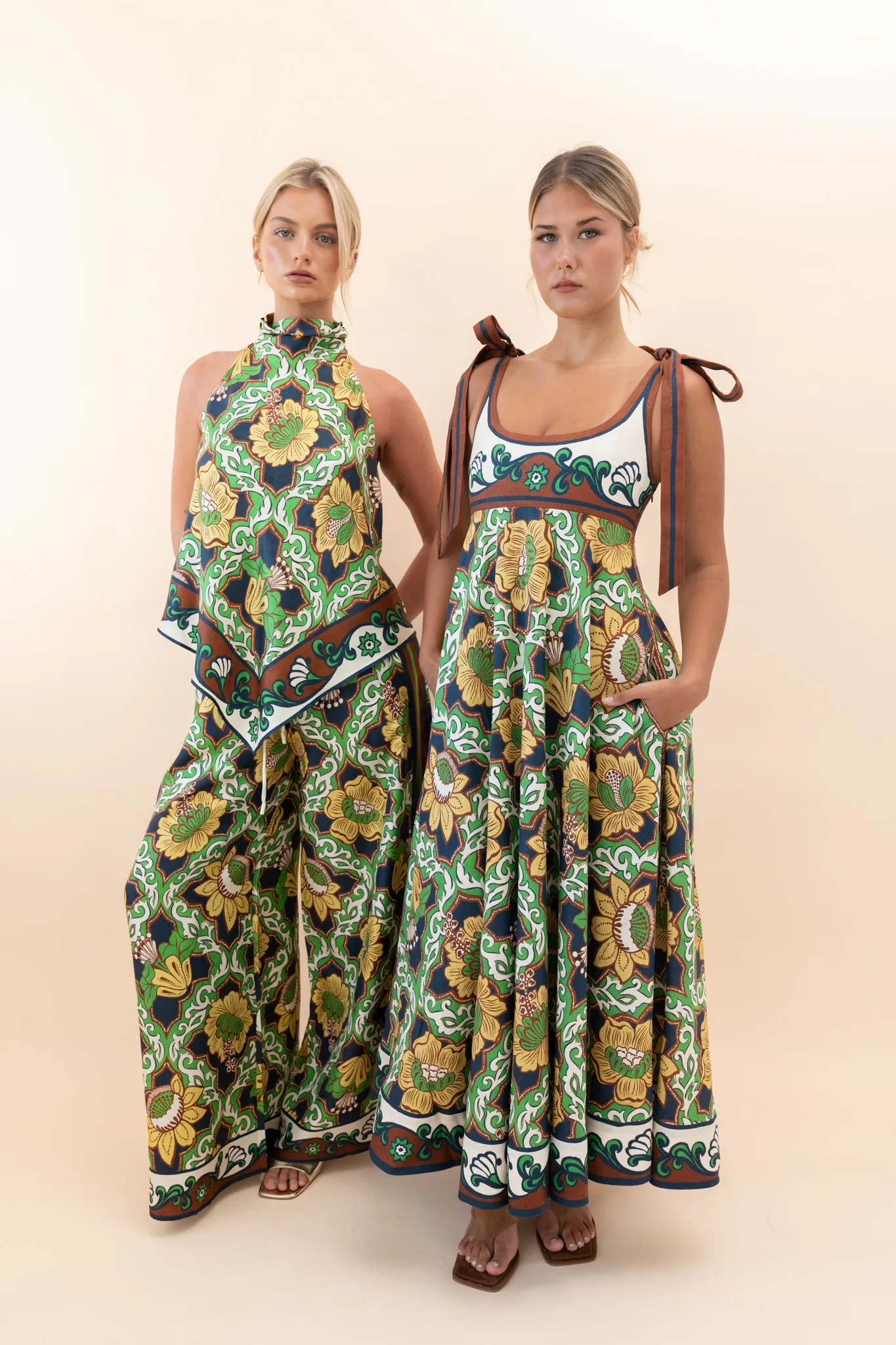 Alémais Liana Silk Set - Top and Palazzo Pant