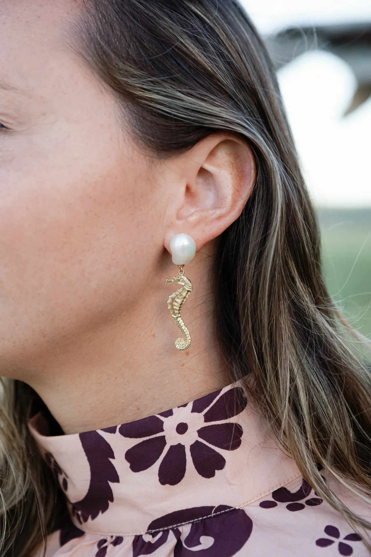 Alémais Curio Seahorse Pearl Earrings