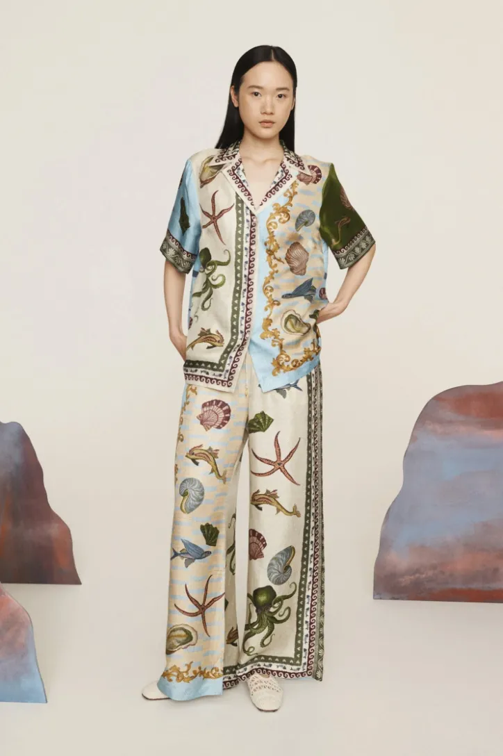 Alémais Bath House Silk Set - Shirt and Pant