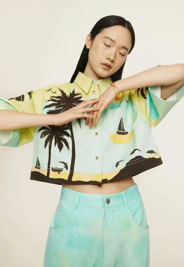Alémais Sail Away Crop Shirt