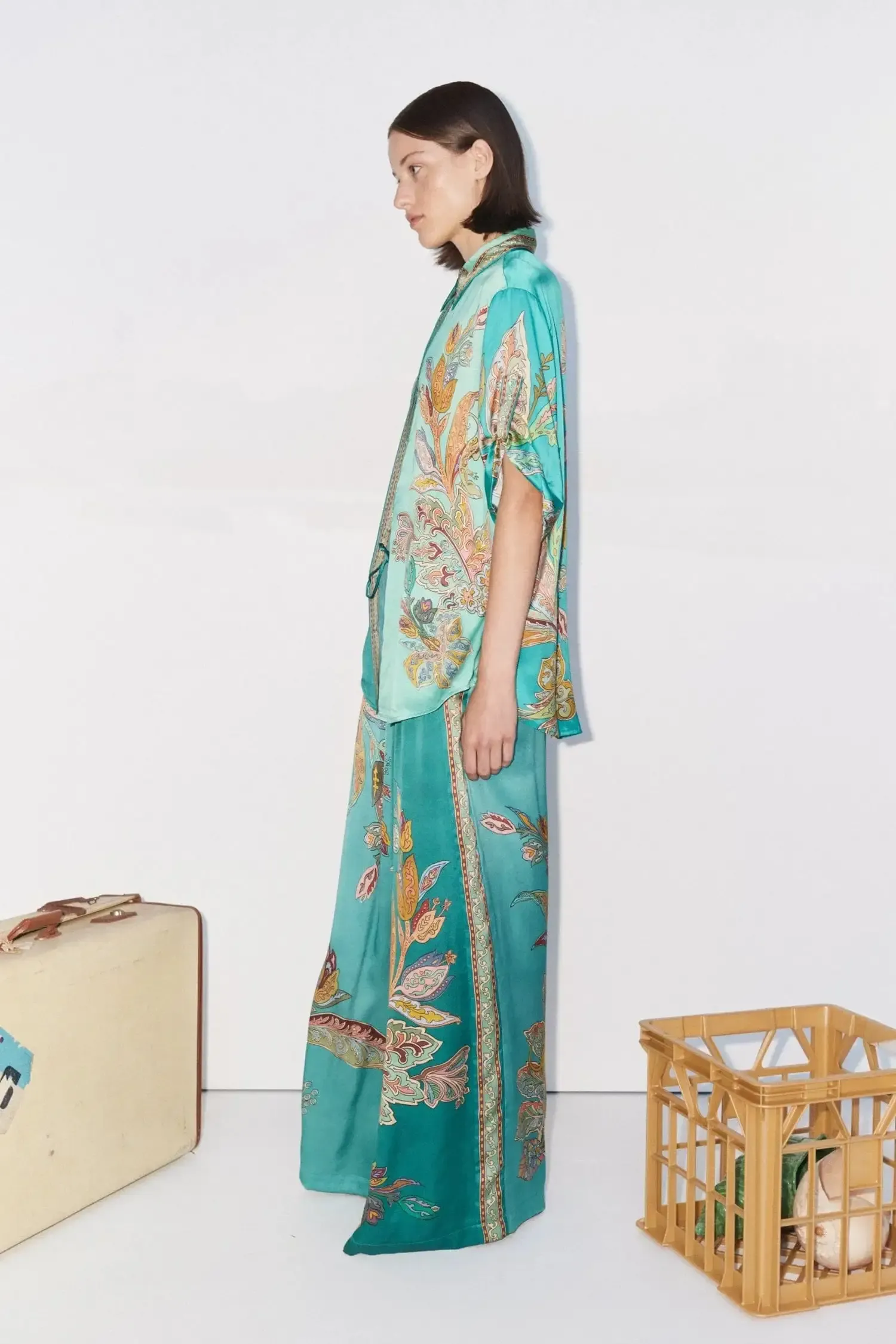 Alémais Franca Silk Set - Shirtdress and Pant
