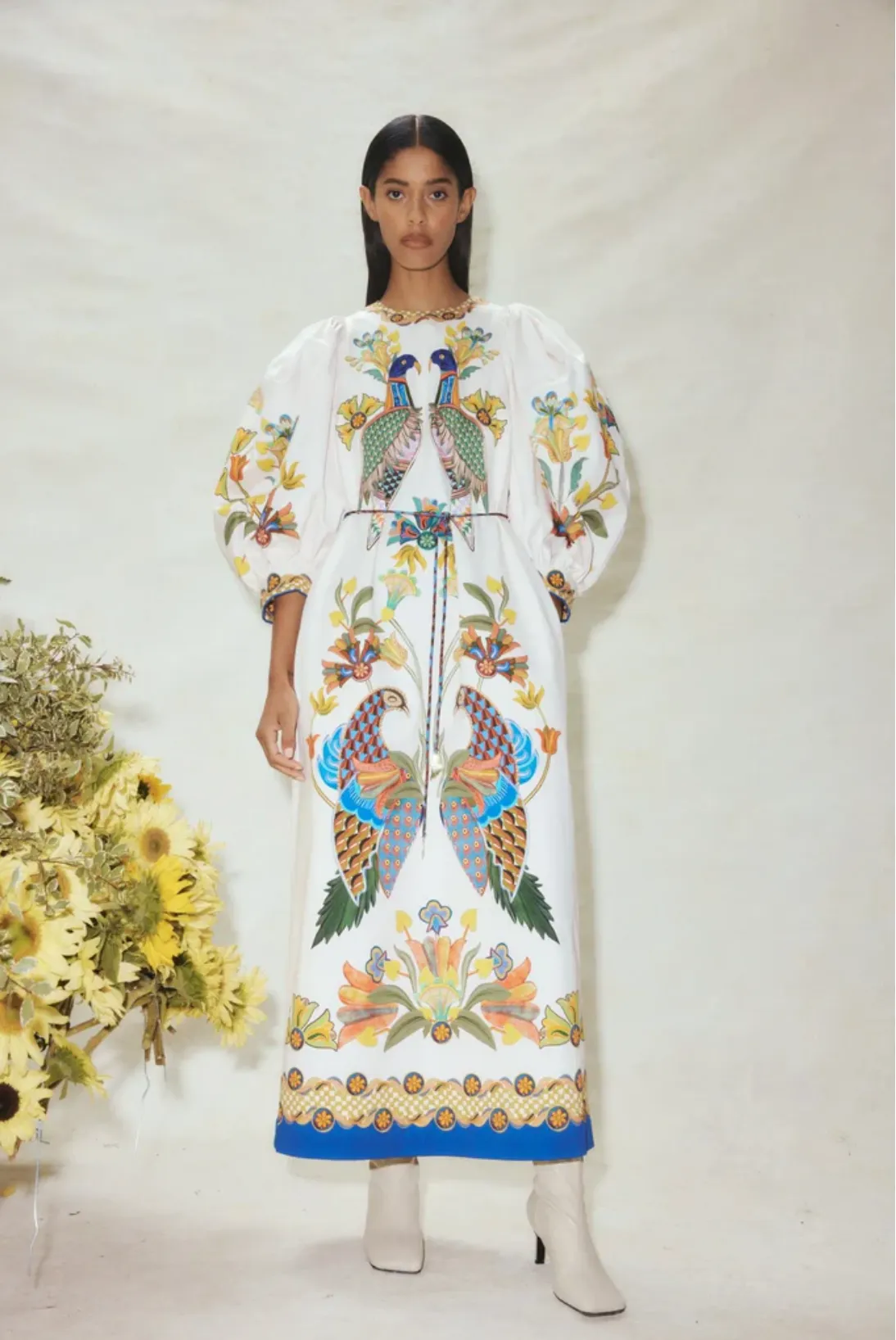 Alémais Effie Puff Sleeve Midi 