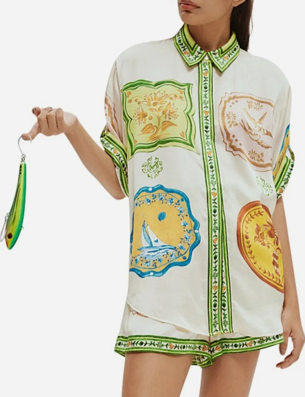 Alémais Porcelain Silk Shirt