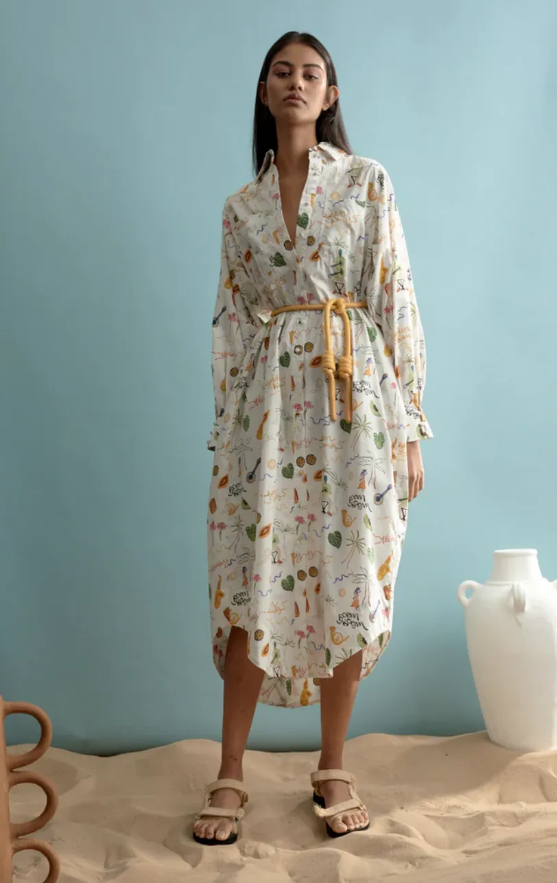 Alémais Golden Hands Shirtdress