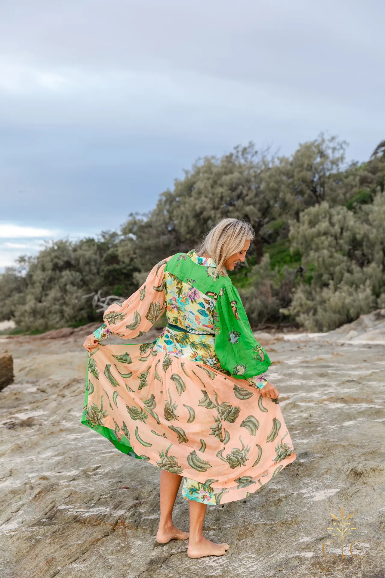 Alémais Holiday Patchwork Shirtdress