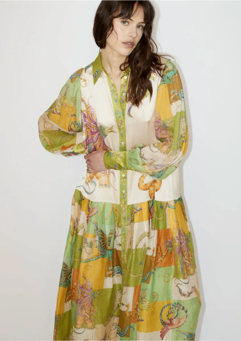 Alémais Jerome Silk Shirtdress Size 14