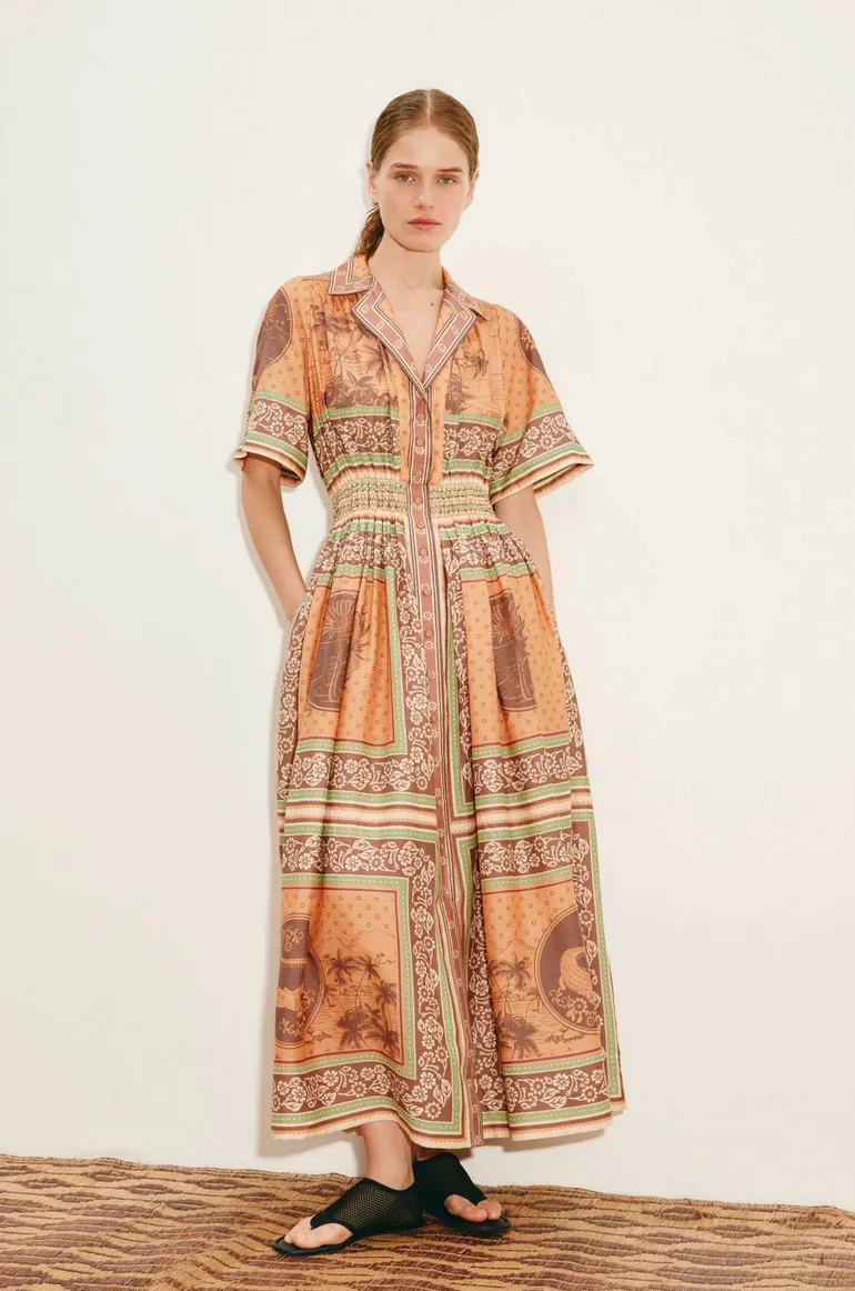 Alémais Alberta Smocked Shirtdress