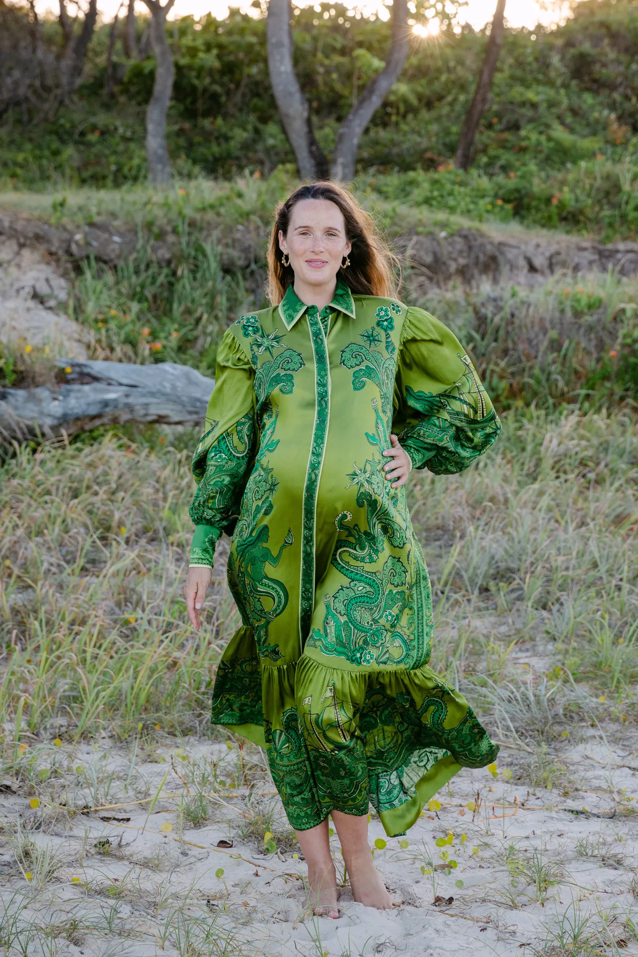 Alémais Solaris Silk Shirtdress