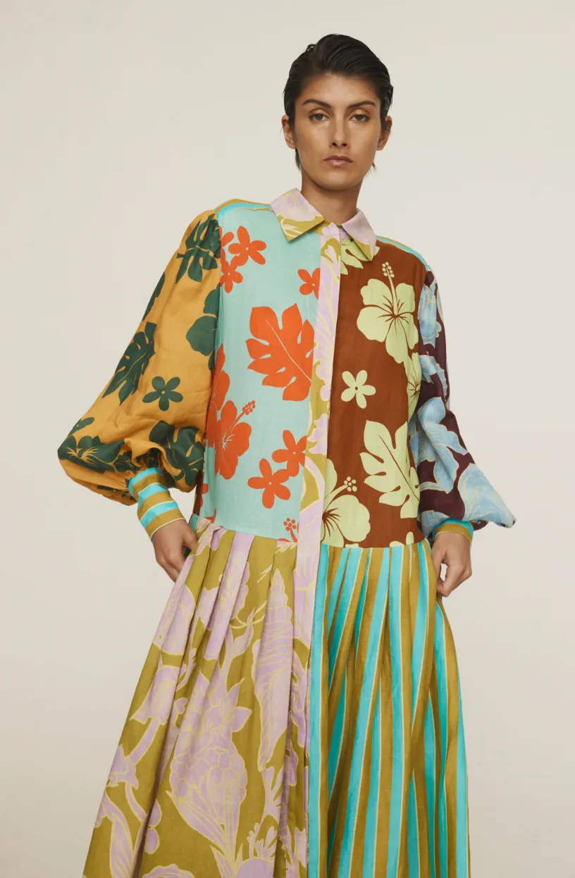 Alémais Poppy Spliced Shirtdress