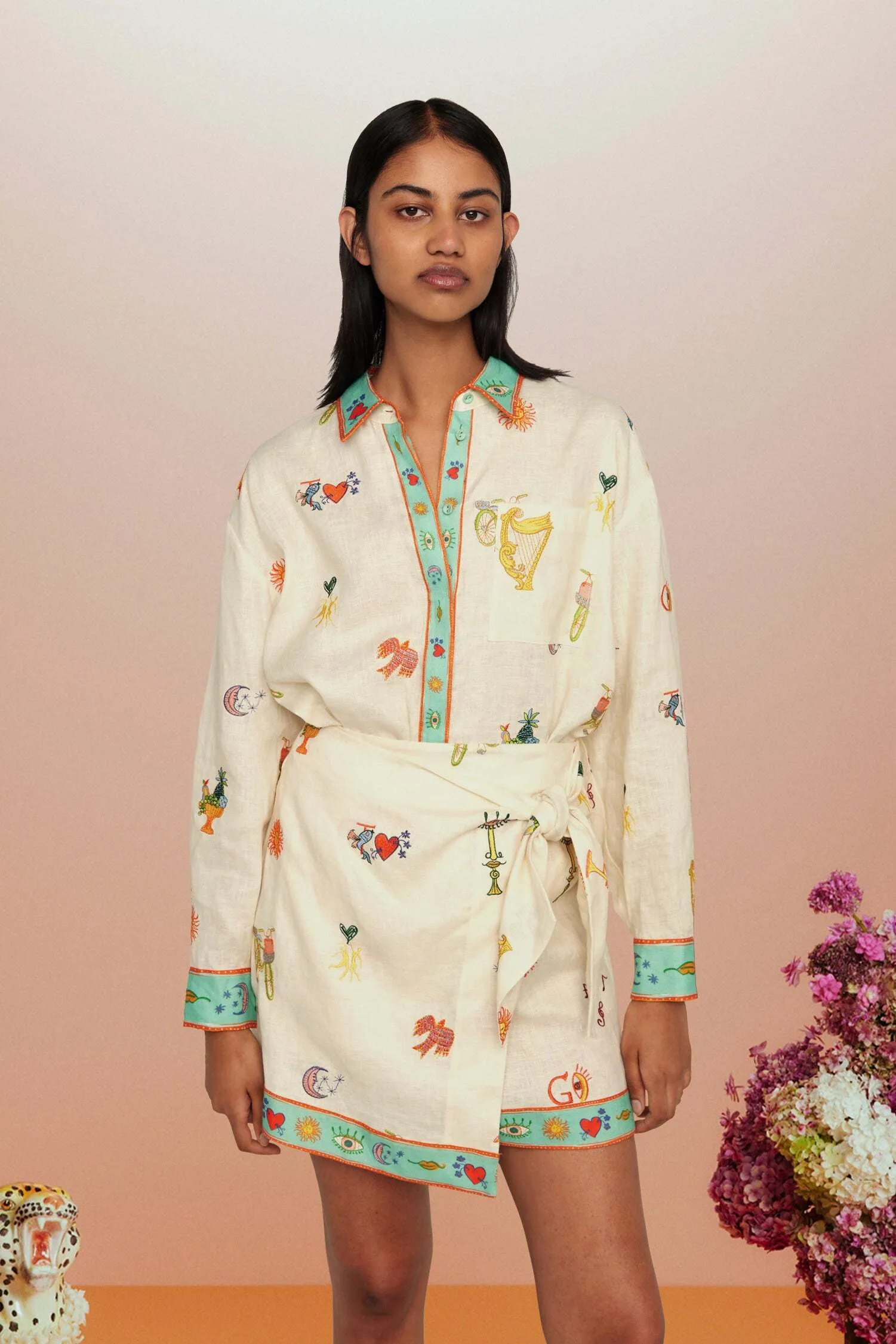 Alémais Holiday Go-To Embroidered Set - Shirt and Skirt