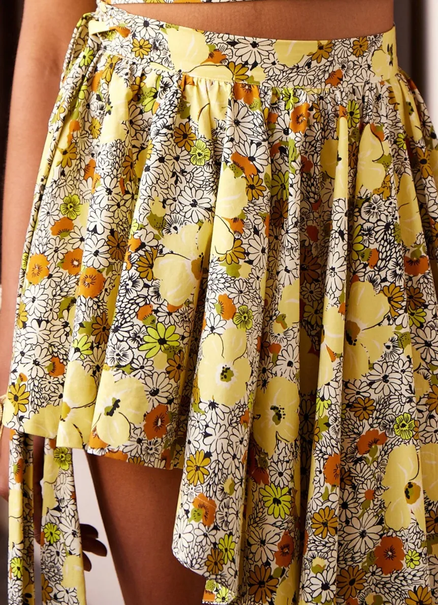 Alémais Orange Blossom Assymetric Skirt