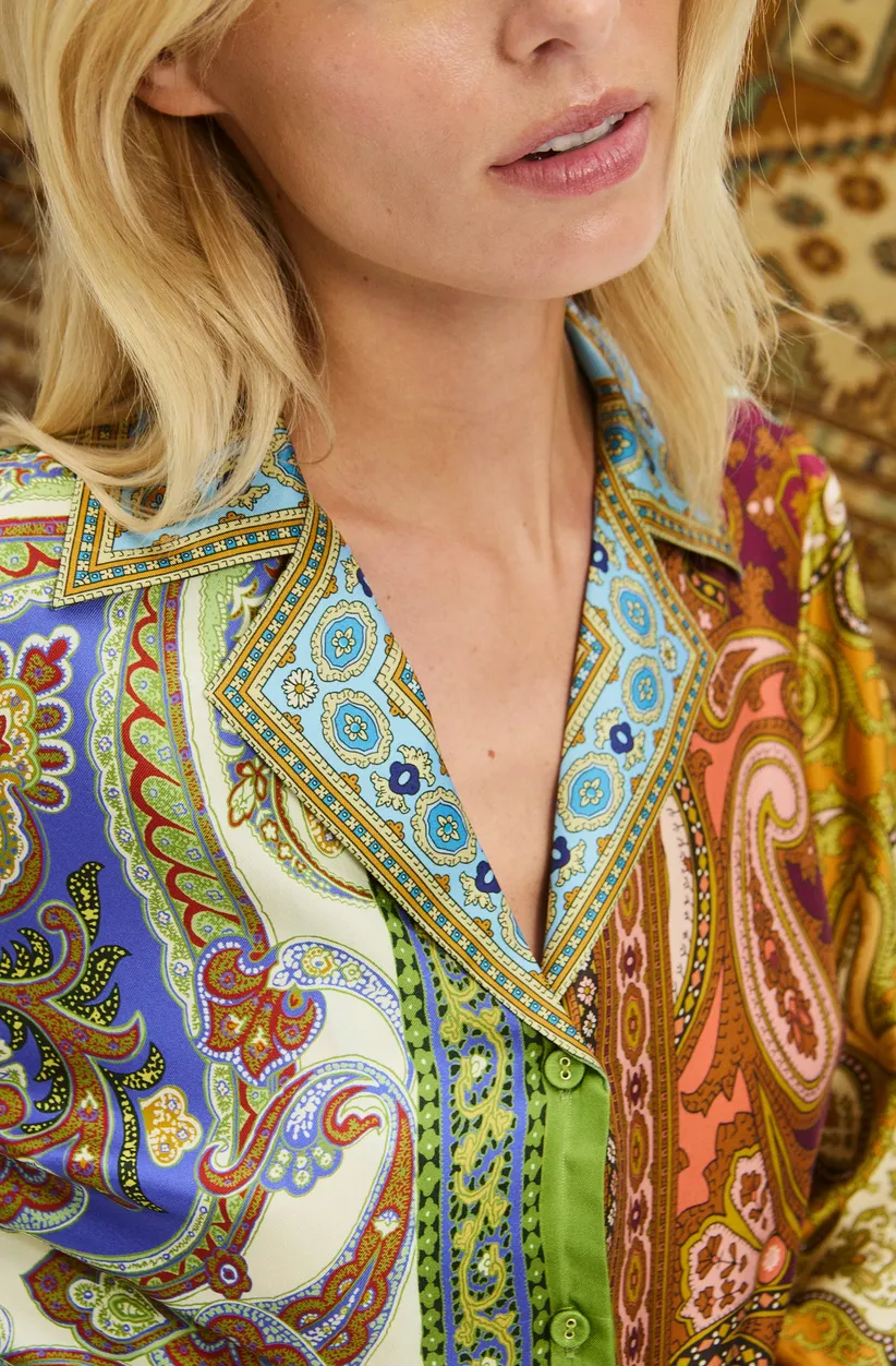 Alémais Clemenza Spliced Silk Shirt