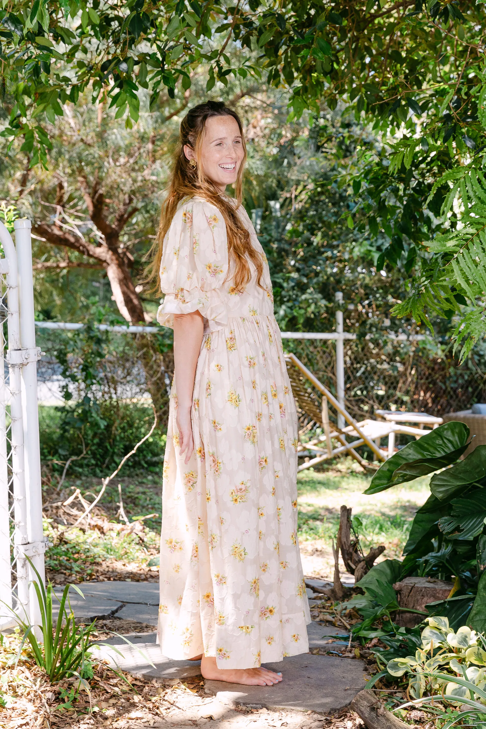 Alémais Clementine Puff Sleeve Midi 