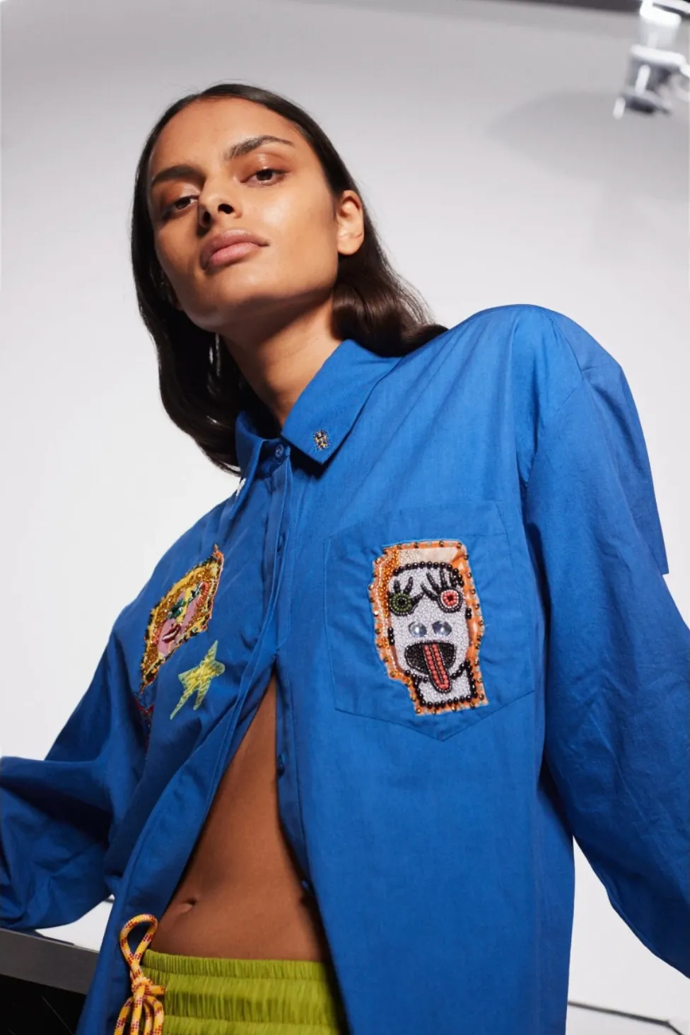 Alémais Players Embroidered Blue Shirt