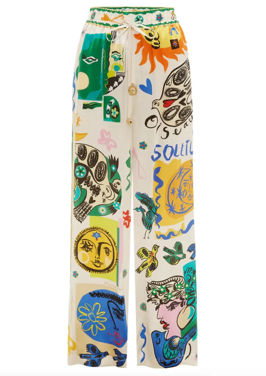 Alémais Soleil Set - Silk Scarf and Silk Pant