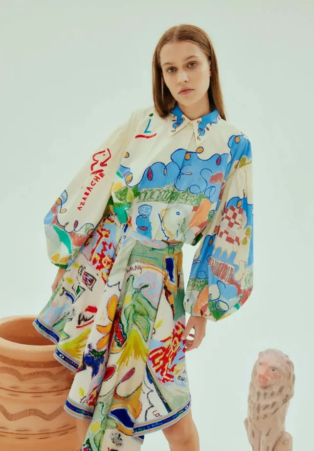 Alémais Nadia Crop Shirt & La Charrasca Ruffle Skirt 