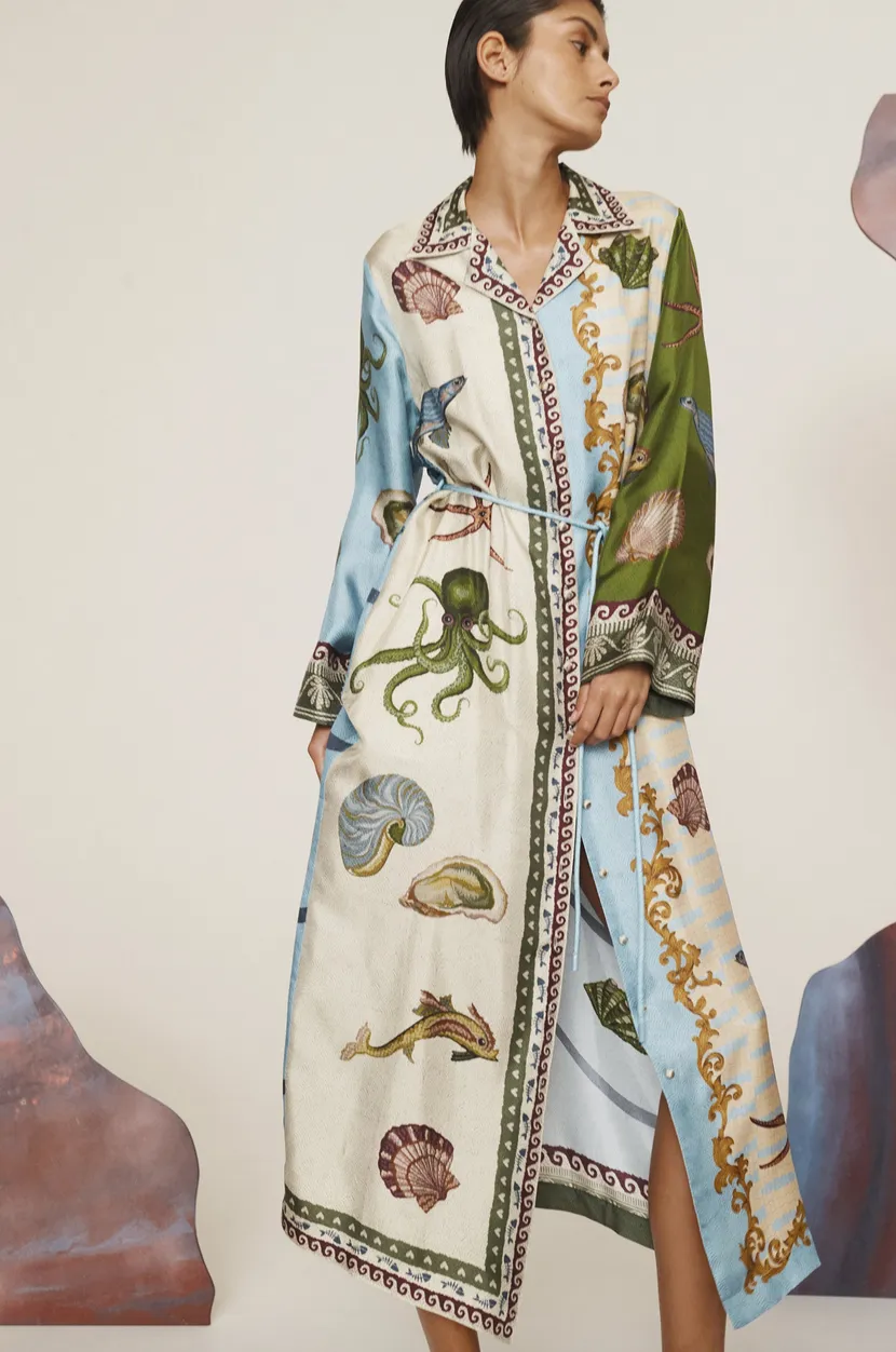 Alémais Bath House Silk Shirtdress