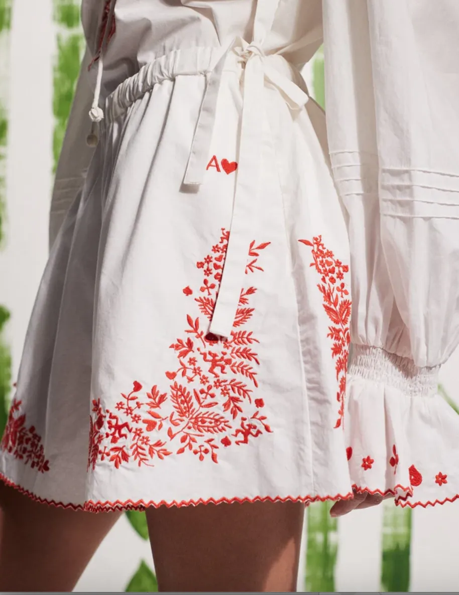 Alémais Hearts Embroidered Short
