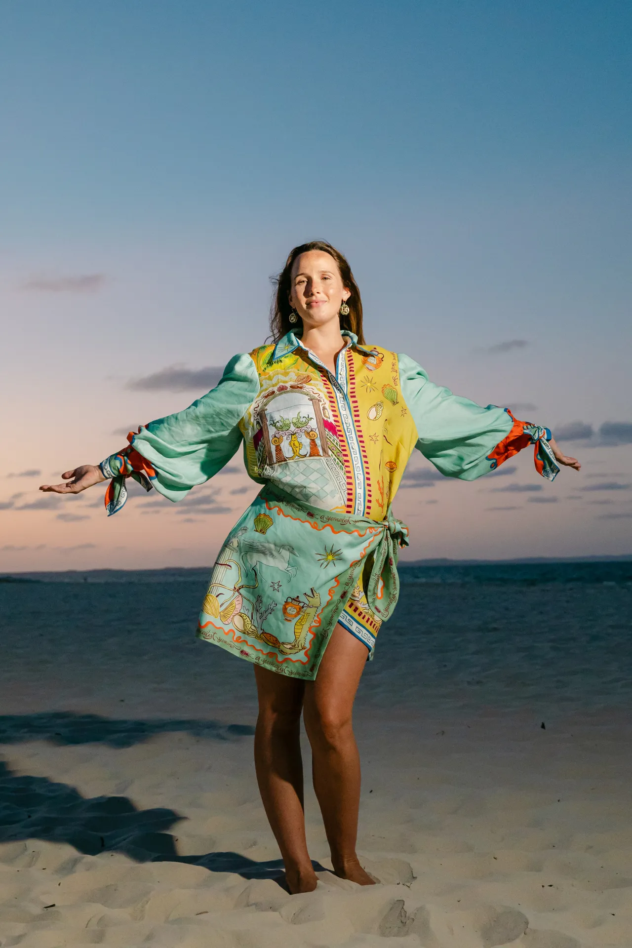 Alémais Surrealist Summer Mini Shirtdress