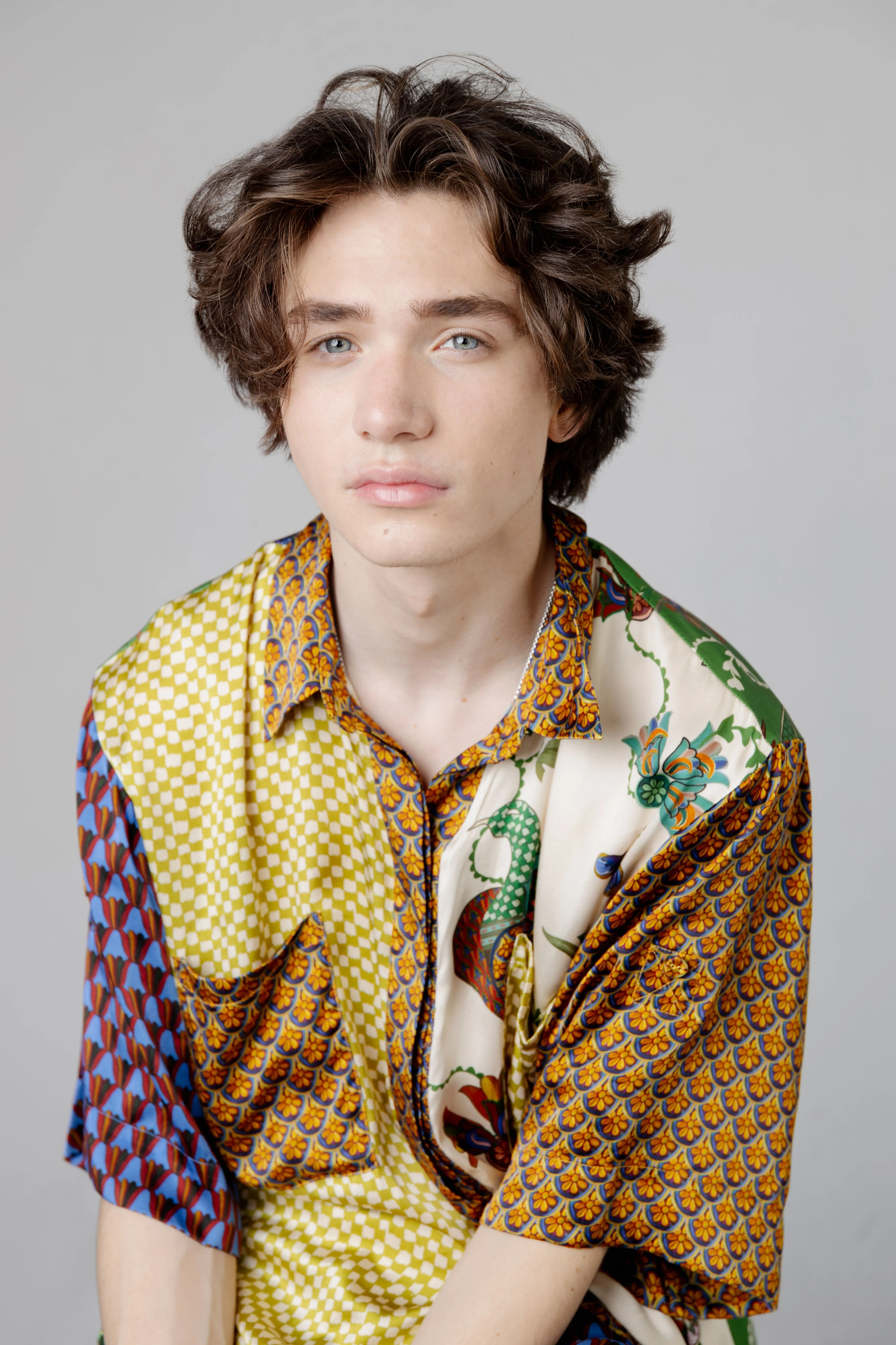 Alémais Birdie Spliced Silk Shirt