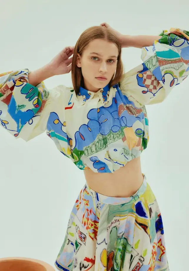 Alémais Nadia Crop Shirt & La Charrasca Ruffle Skirt 