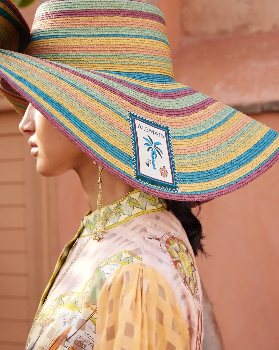 Alémais Dusk Raffia Wide Brim Hat