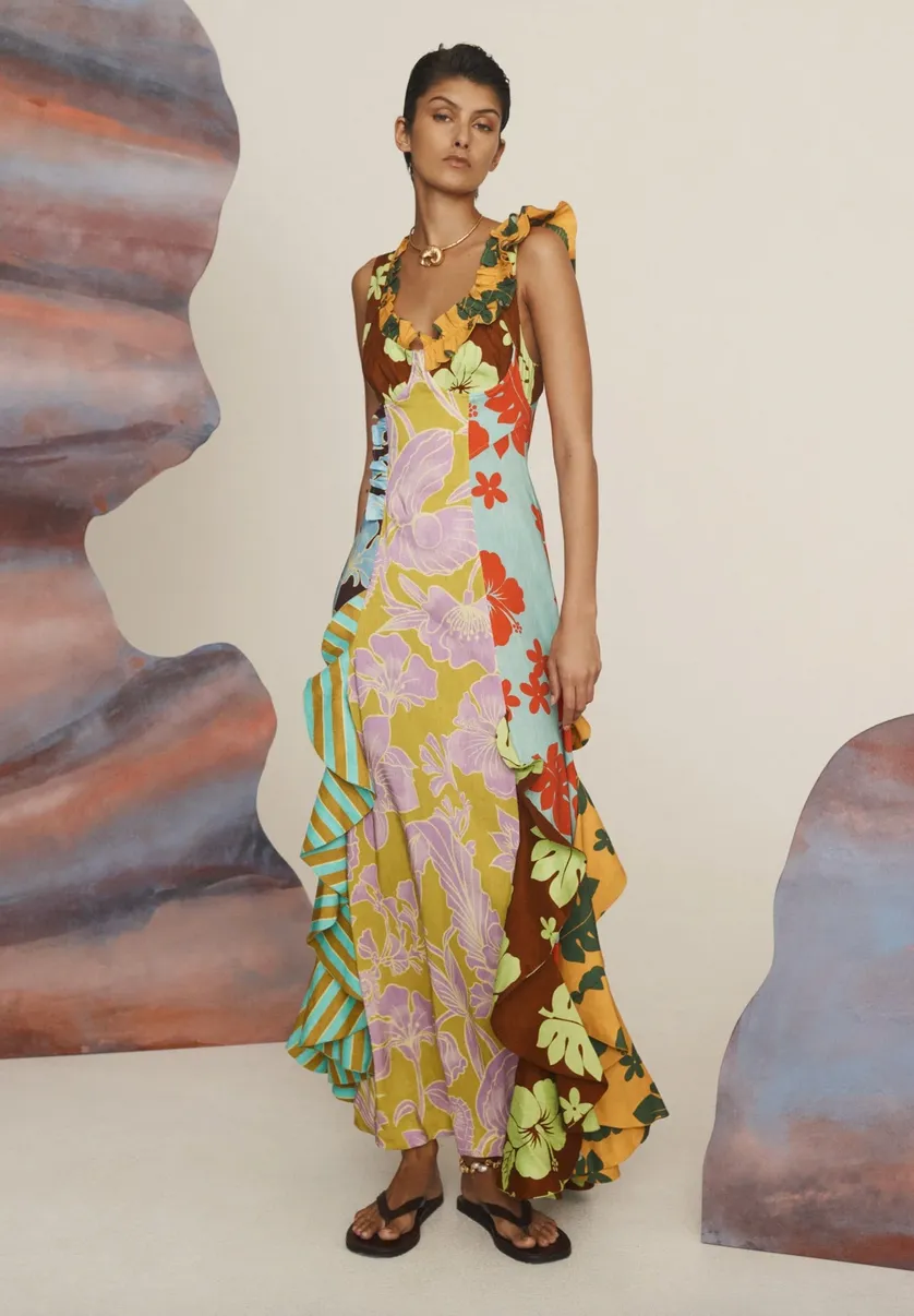 Alémais Poppy Spliced Midi