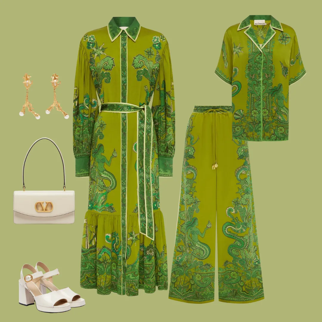 Alémais Solaris Silk Set - Shirt, Pant, Shirtdress