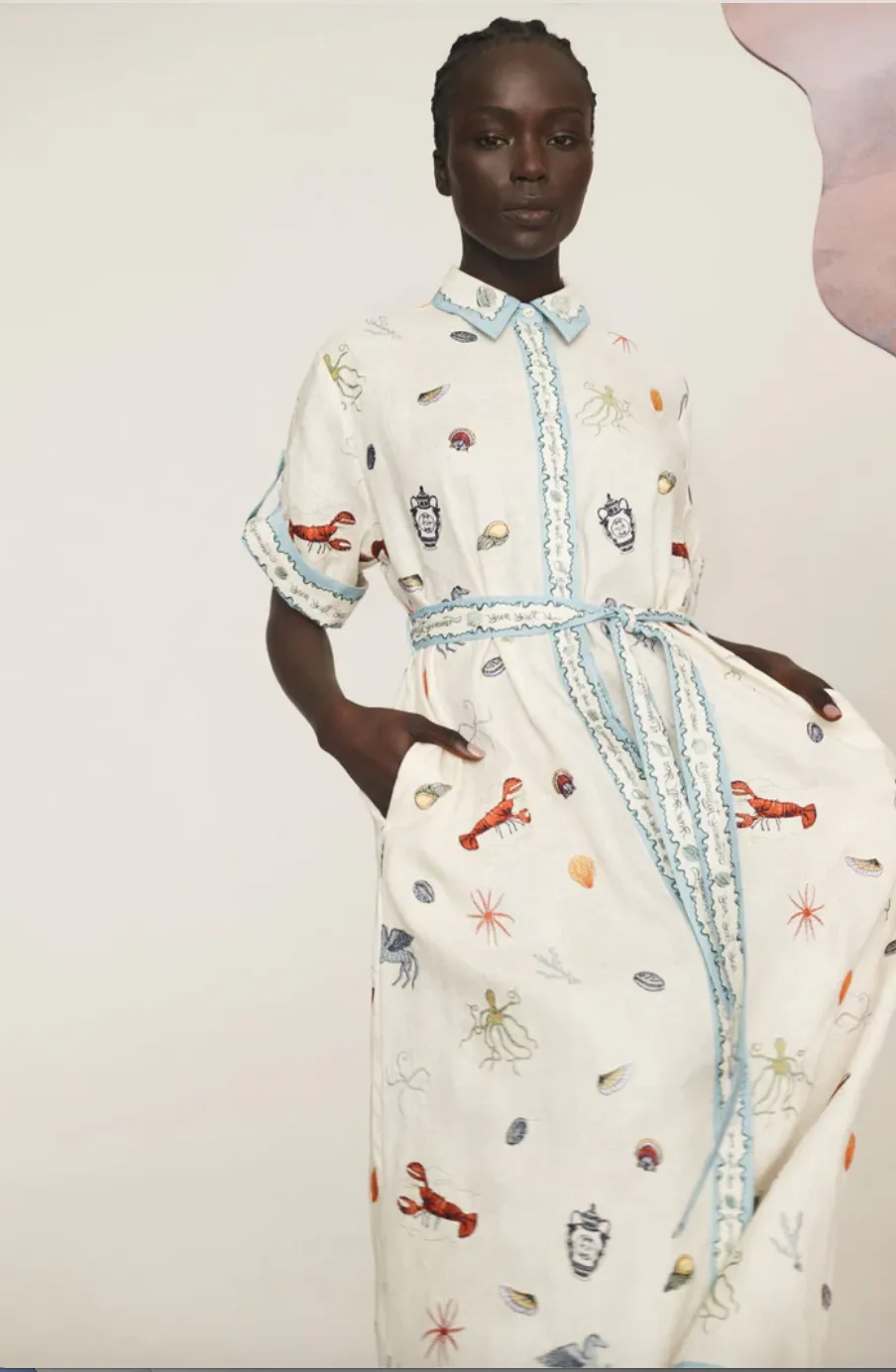 Alémais Sandy Embroidered Shirtdress