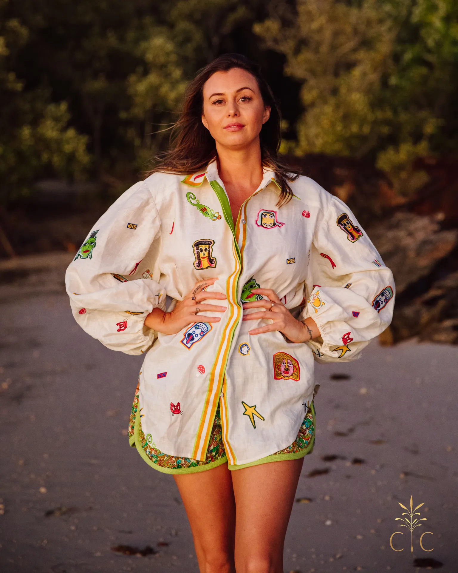 Alémais Checkers Embroidered Shirt