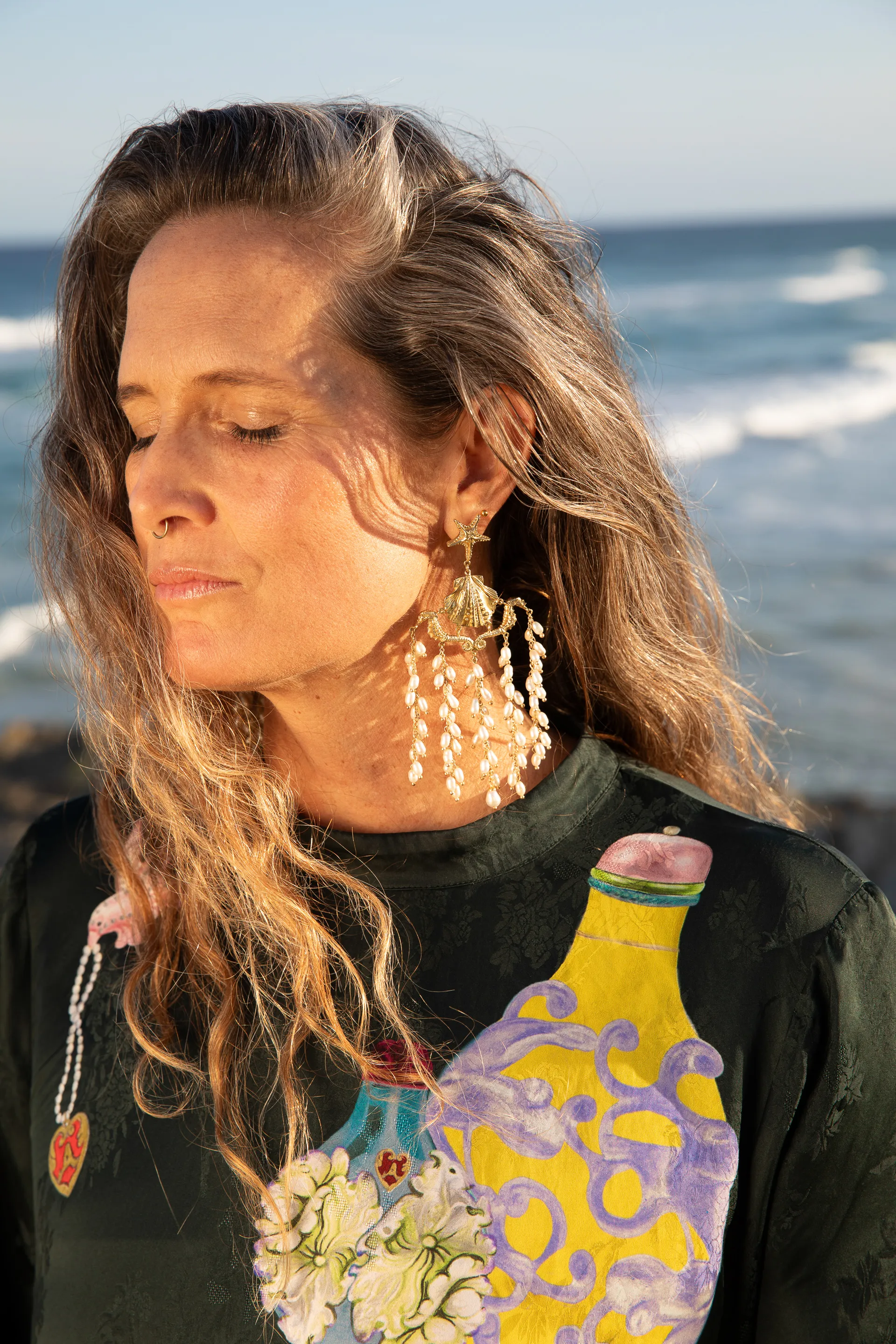 Alémais Curio Pearl Chandelier Earrings