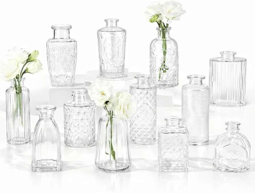 Small Clear Bud Vases 