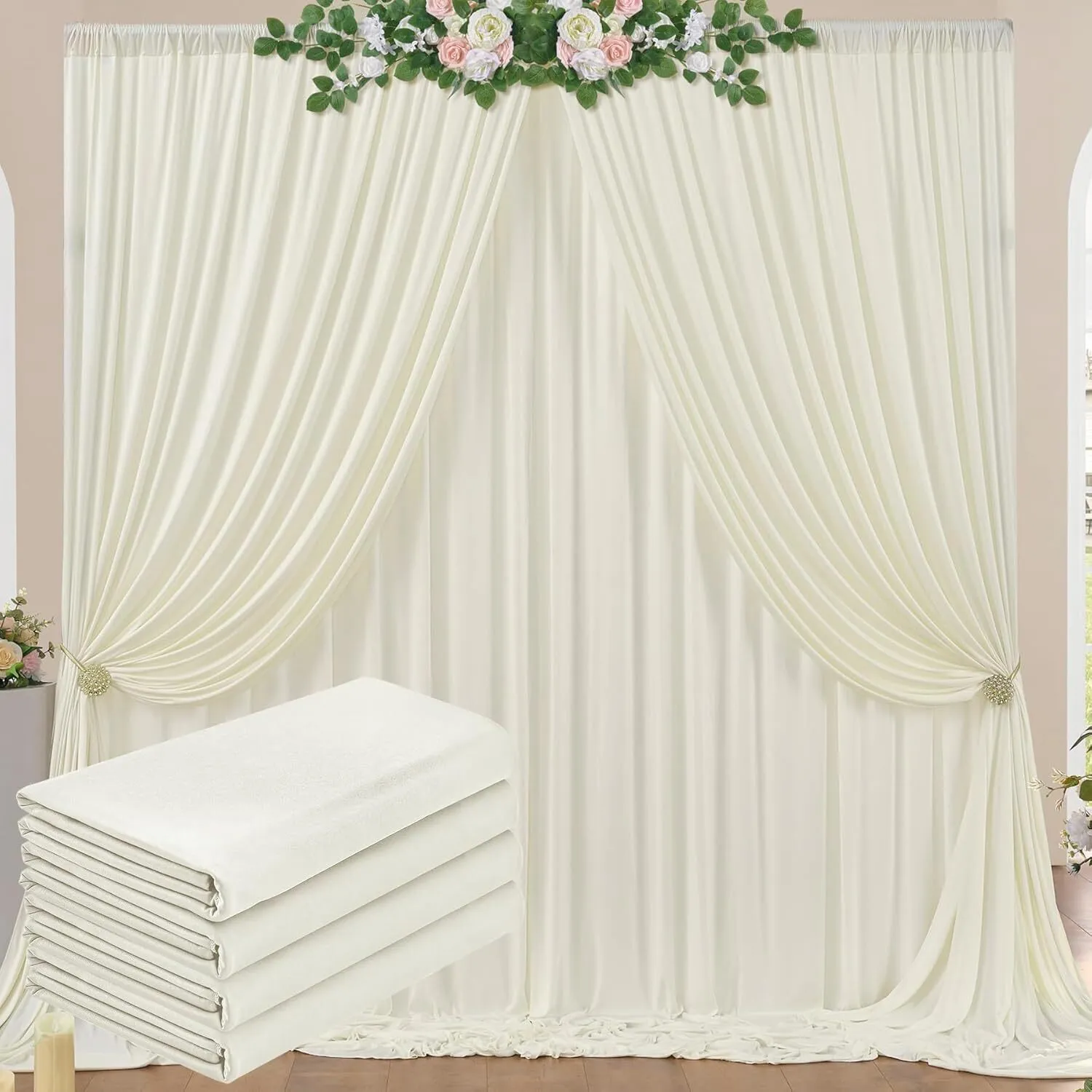 Ivory Back Drop Curtains 