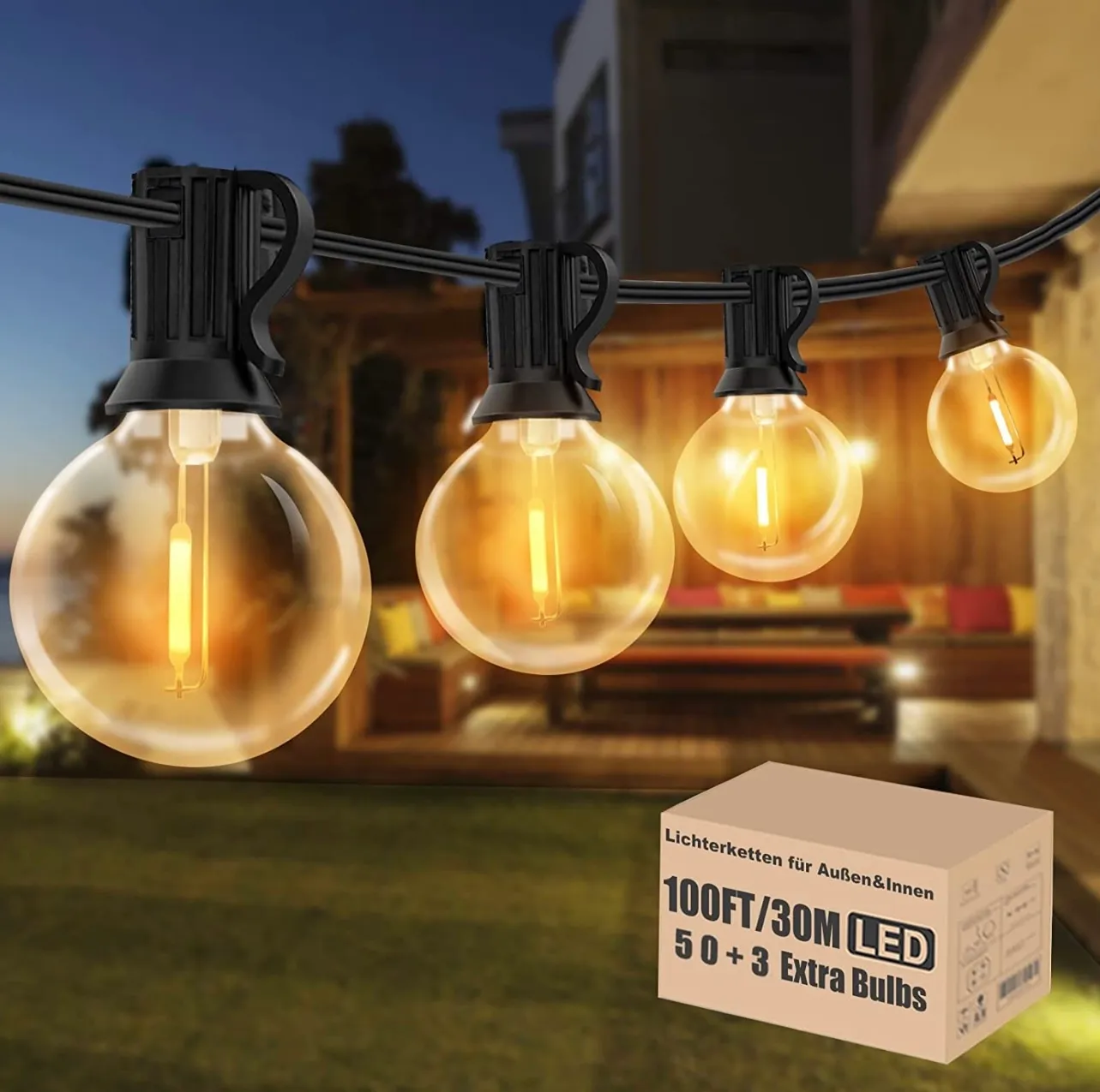 Lichterkette 30m Gartenparty Hochzeit Geburtstag