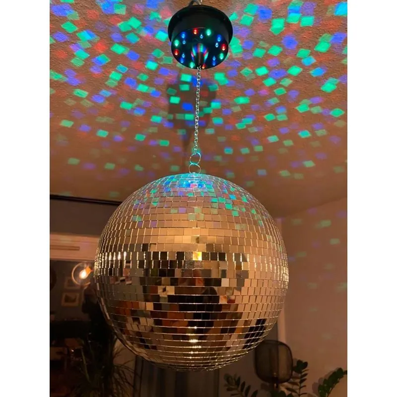 Discokugel / Diskokugel 30cm Durchmesser mit LED und Motor