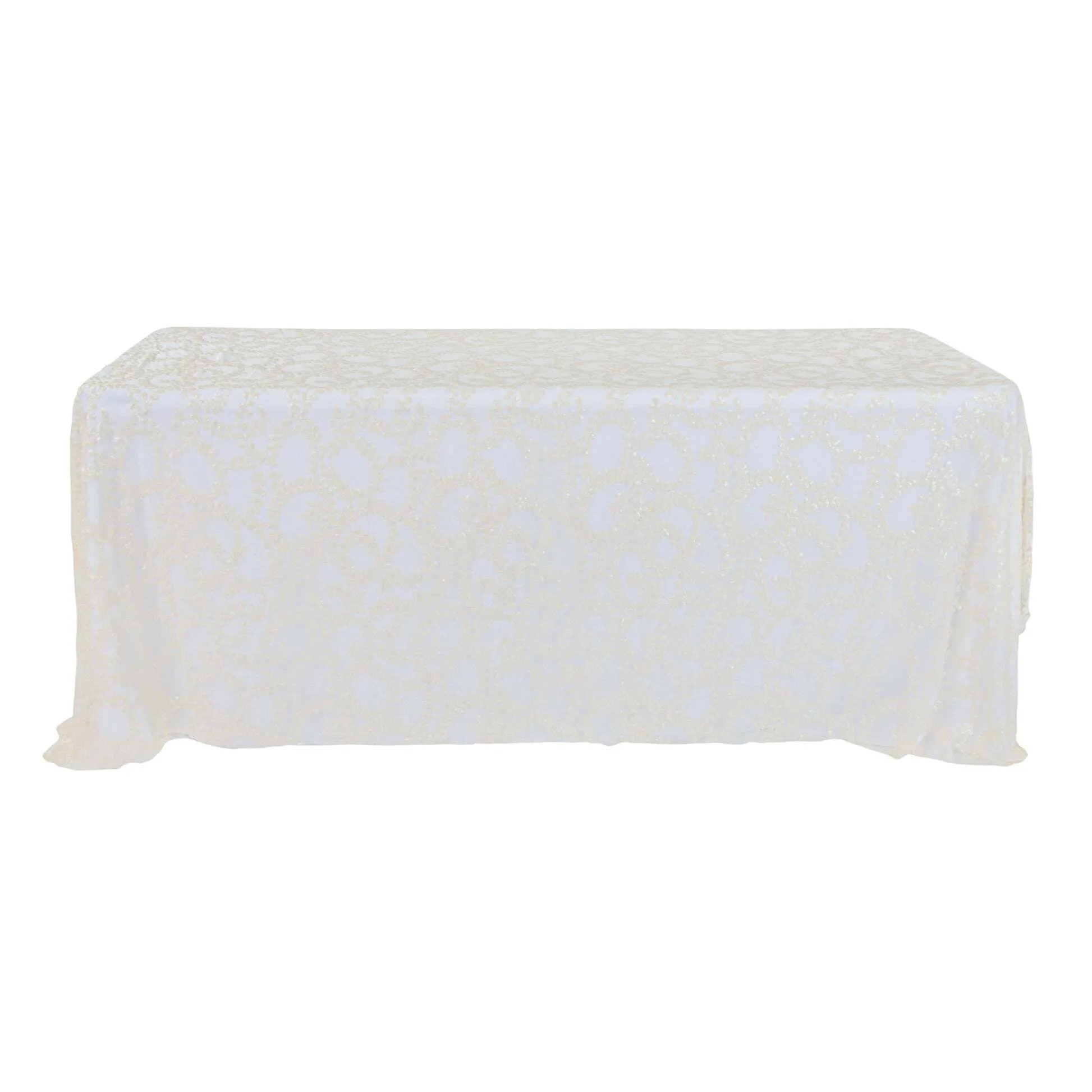 White 90×156″ Rectangular Tablecloth