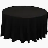Black 120″ Round Tablecloth