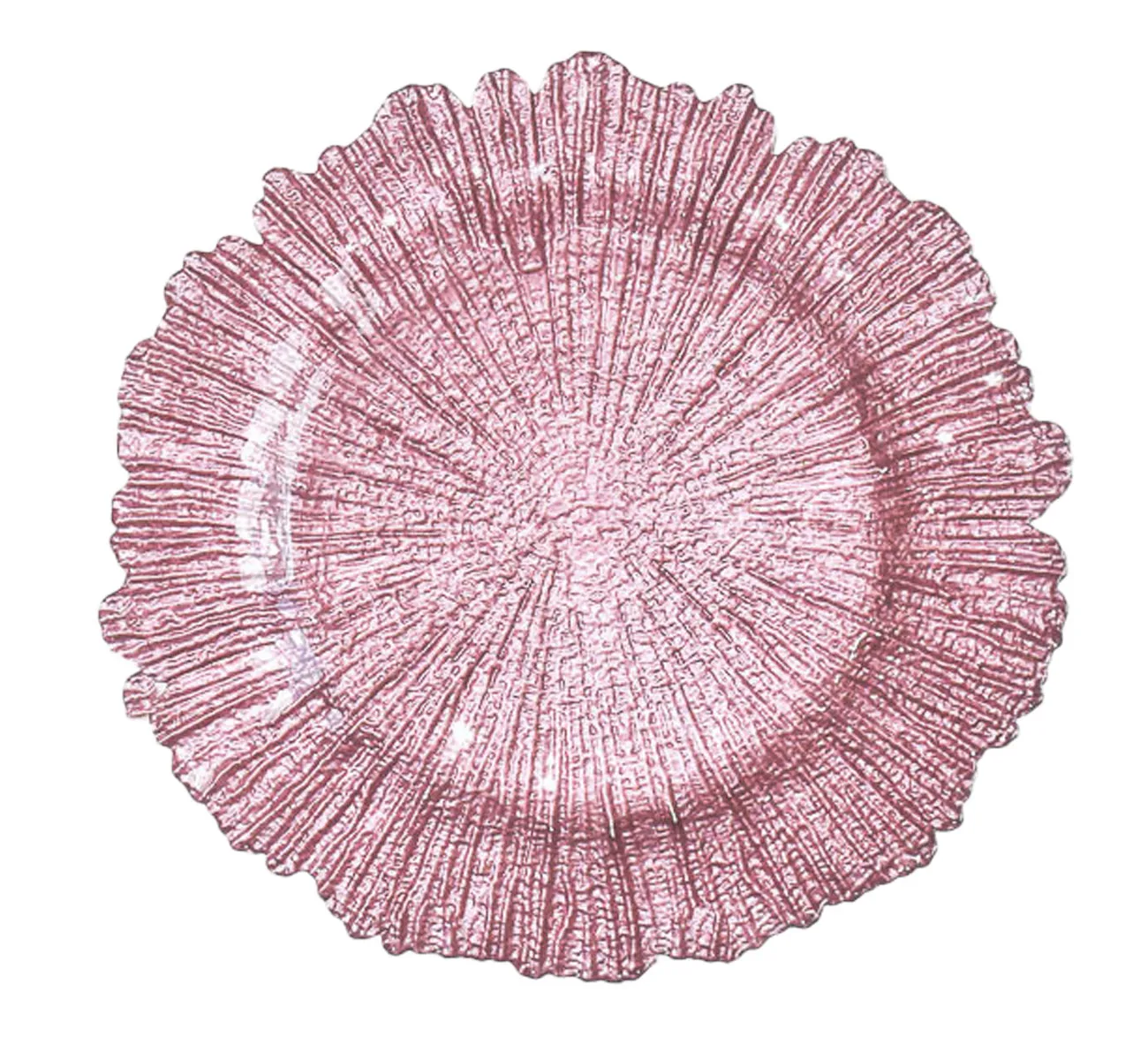 Rosé Coral Glass Charger Plate