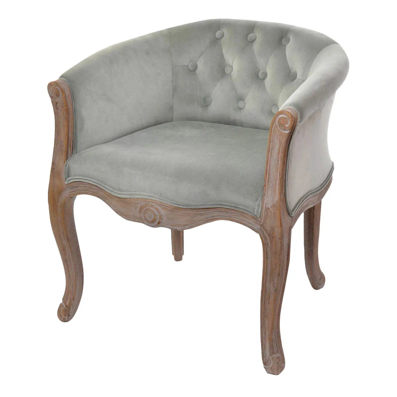 Amara Grey Velvet Armchair