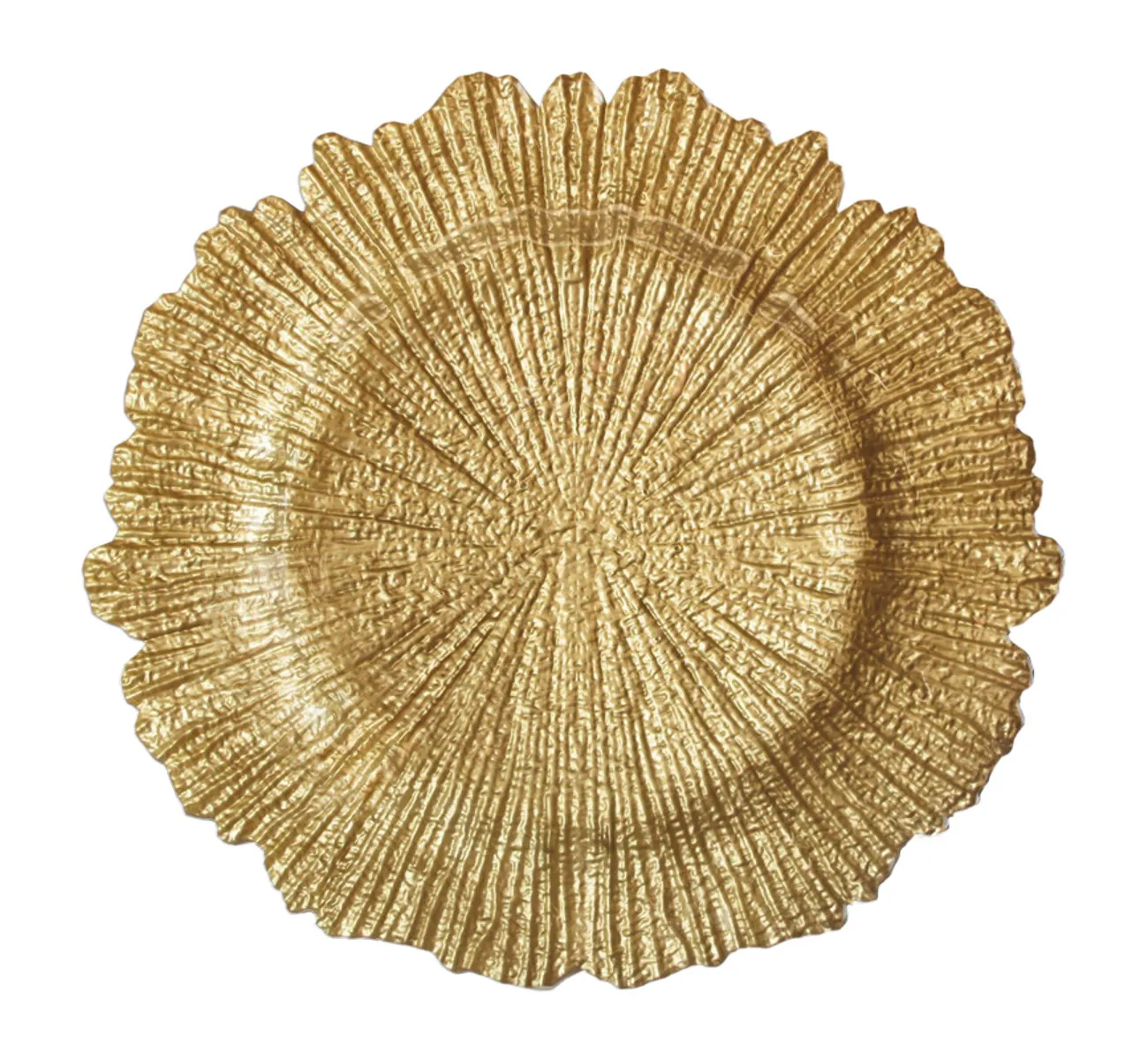 Gold Coral Glass Charger Plate
