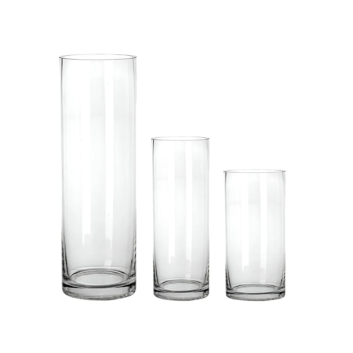 Glass Cylinder Candle Holders Set of 3