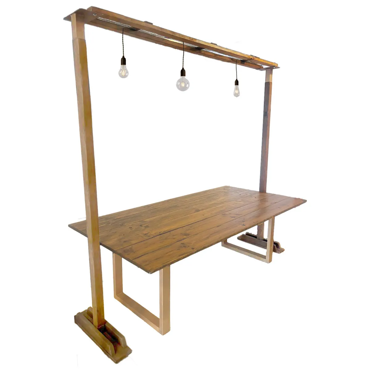 Sylvana Dining Table & Frame with Edison Lights