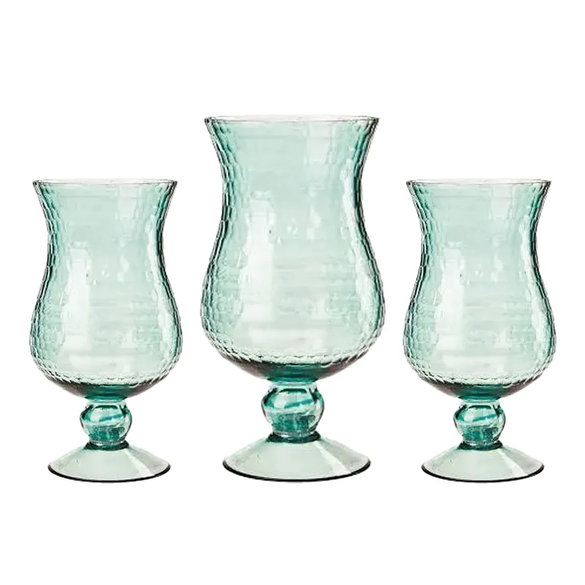 Ice Blue Candle Holder Trio