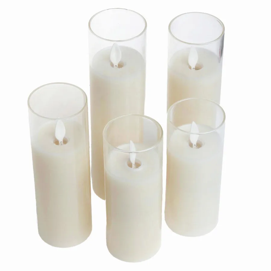 LED Pillar Candles Set