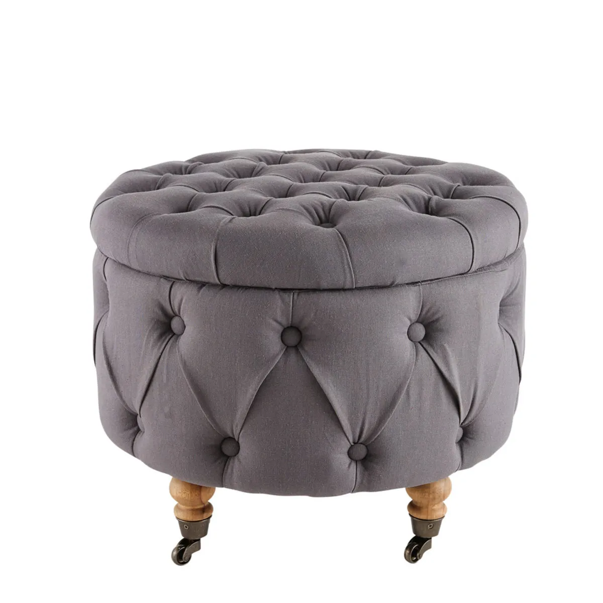 Calder Grey Tufted Stool