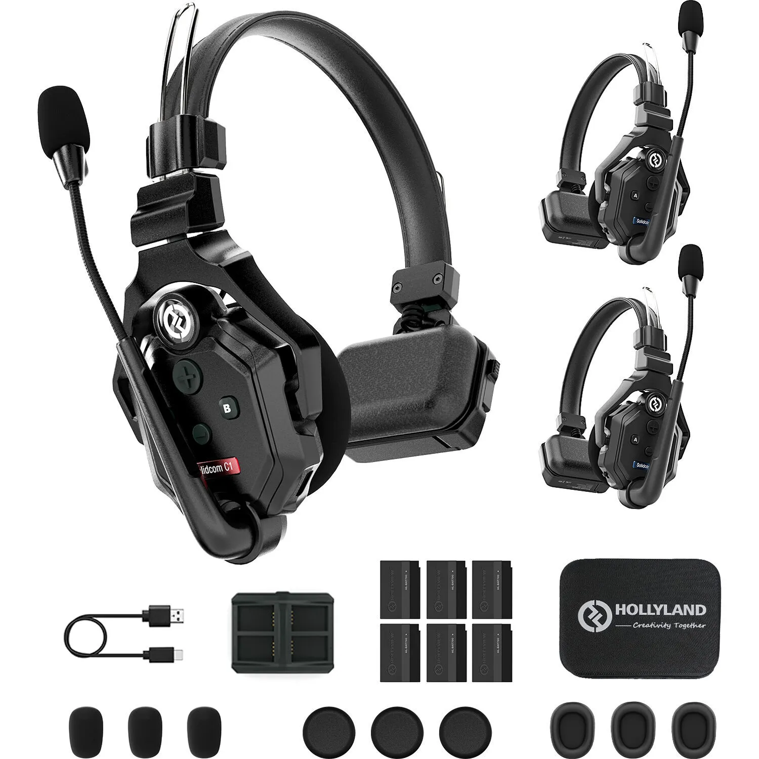 Hollyland Solidcom C1-3S Wireless Intercom System (3 Headsets)