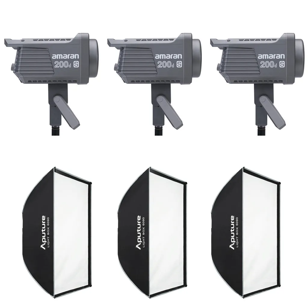 Aputure Amaran 200d S (Daylight) 3 Light Kit with Softboxes