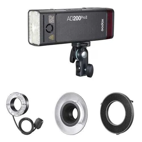 Godox AD200Pro II Beauty Ring Flash Kit (R200 + RFT-25S Reflector & Grid)