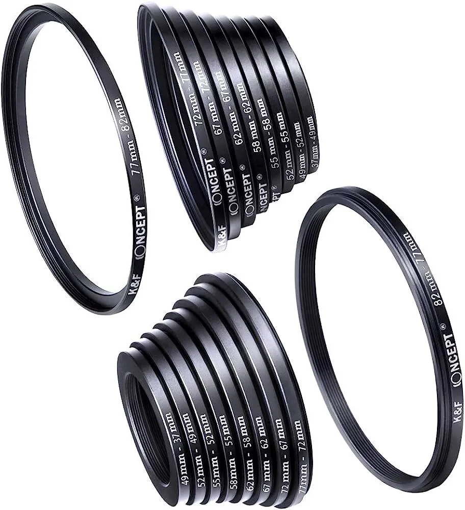 Step Up Lens Filter Adapter Rings