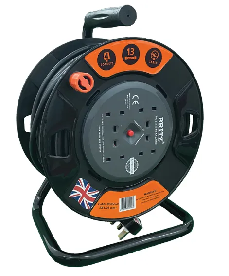 Britz 4 Socket Cable Reel (50M)